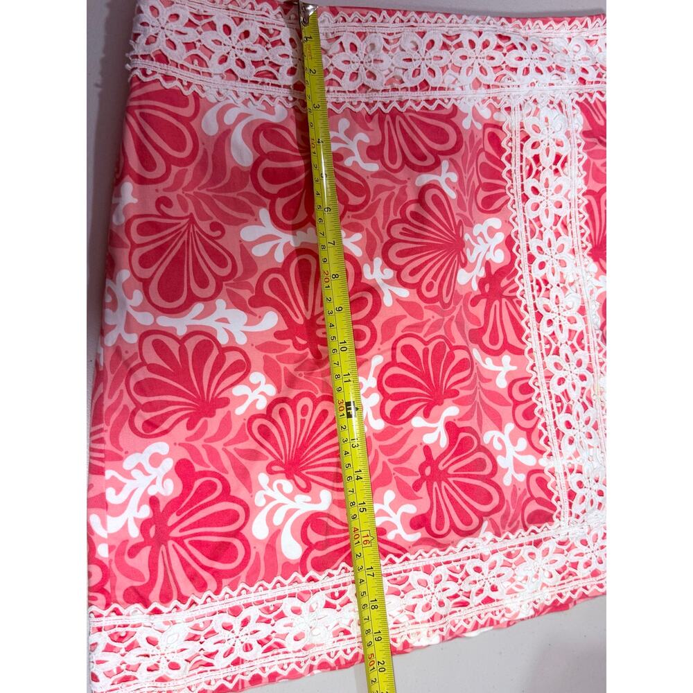 Lilly Pulitzer Women’s Sz 10 Pink Floral Lace Trim Mini Skirt Resort Preppy Y2K - Picture 6 of 6